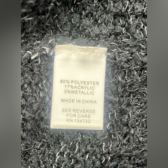 Allie&Rob black and Ivory eyelash open cardigan sz large - Picture 3 of 7